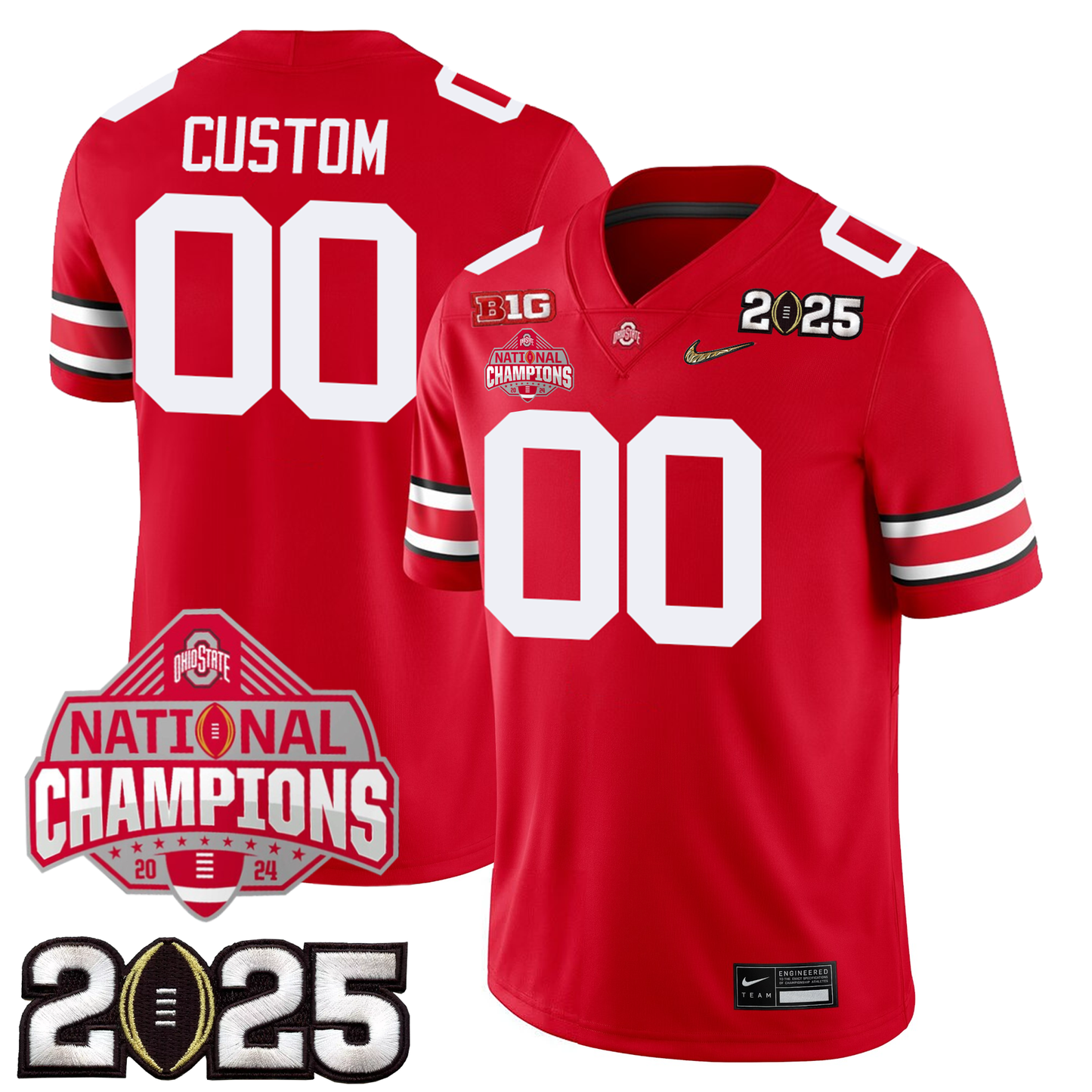 Men's O.State Buckeyes Jersey - CFP Final + 2024 National Champions Patch