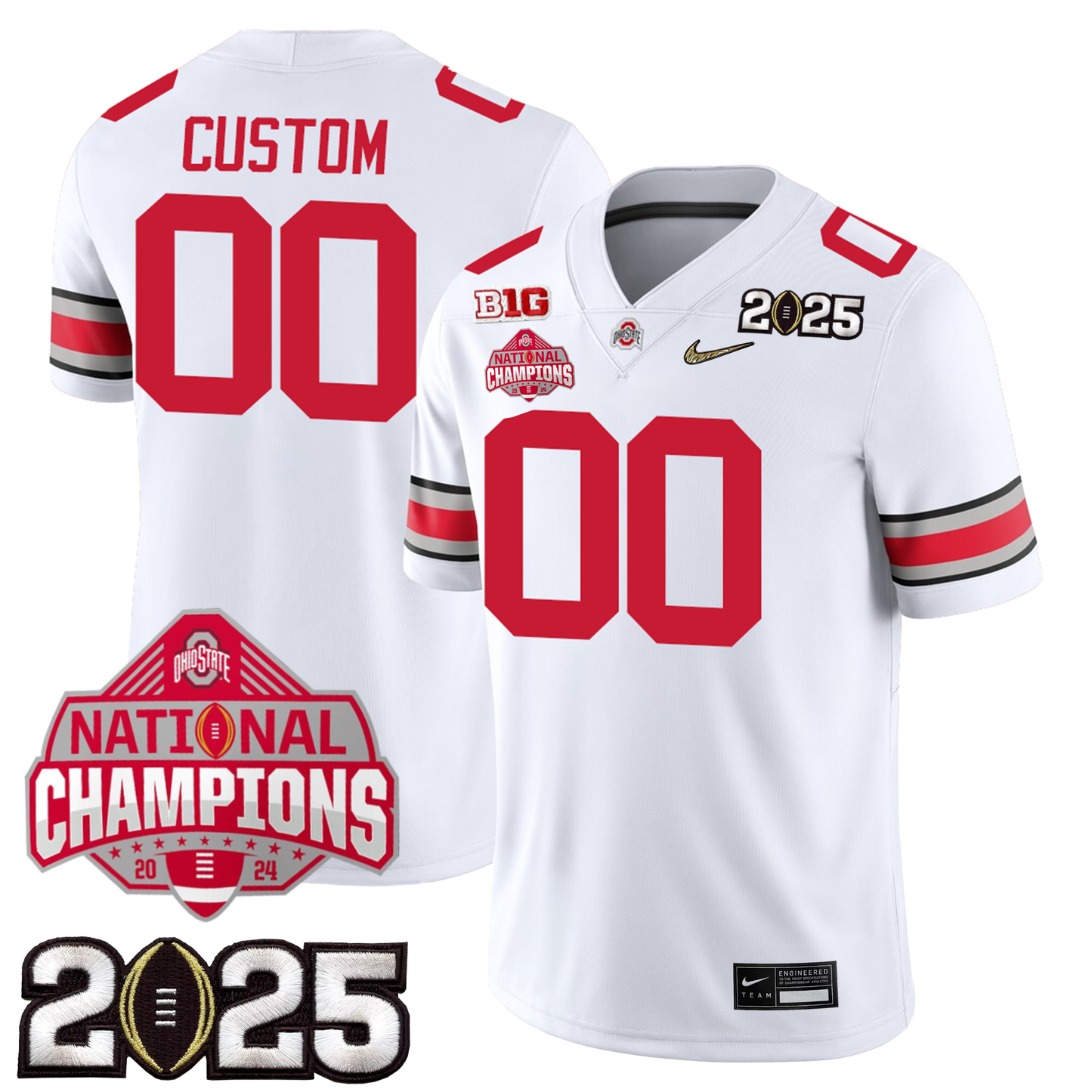 Men's O.State Buckeyes Jersey - CFP Final + 2024 National Champions Patch
