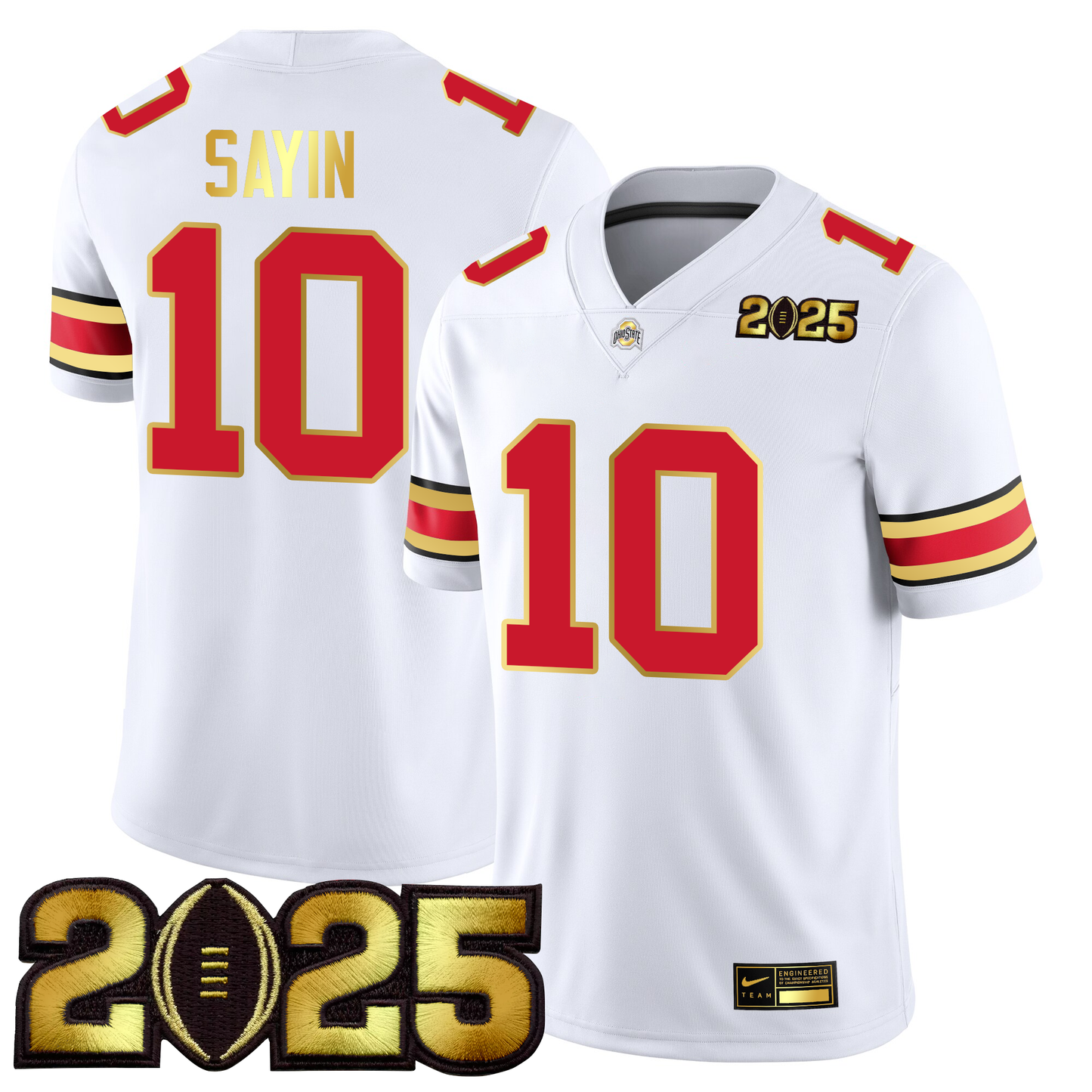 Men's O.State Buckeyes Gold Edition Jersey - CFP Final Patch