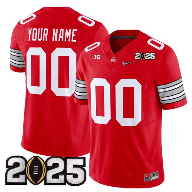 Men's O.State Buckeyes "Heritage Stripe" Jersey - 2025 CFP Final Patch