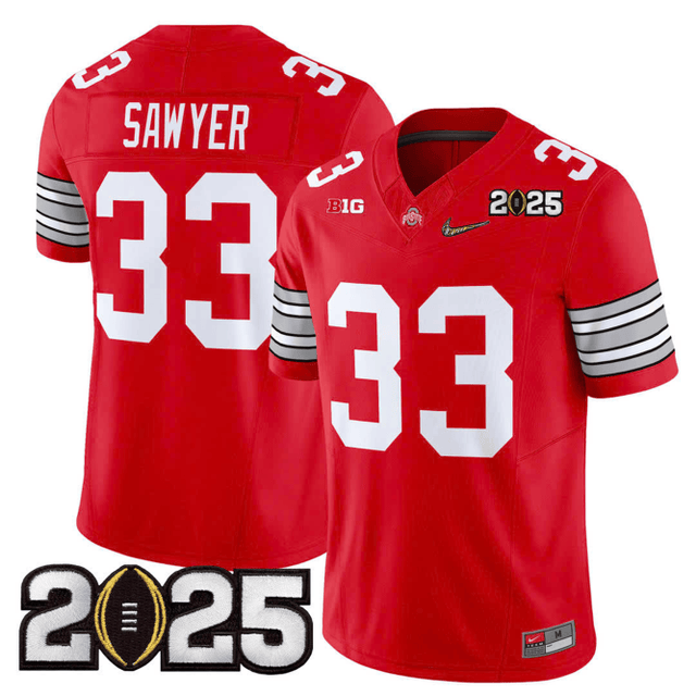Men's O.State Buckeyes "Heritage Stripe" Jersey - 2025 CFP Final Patch
