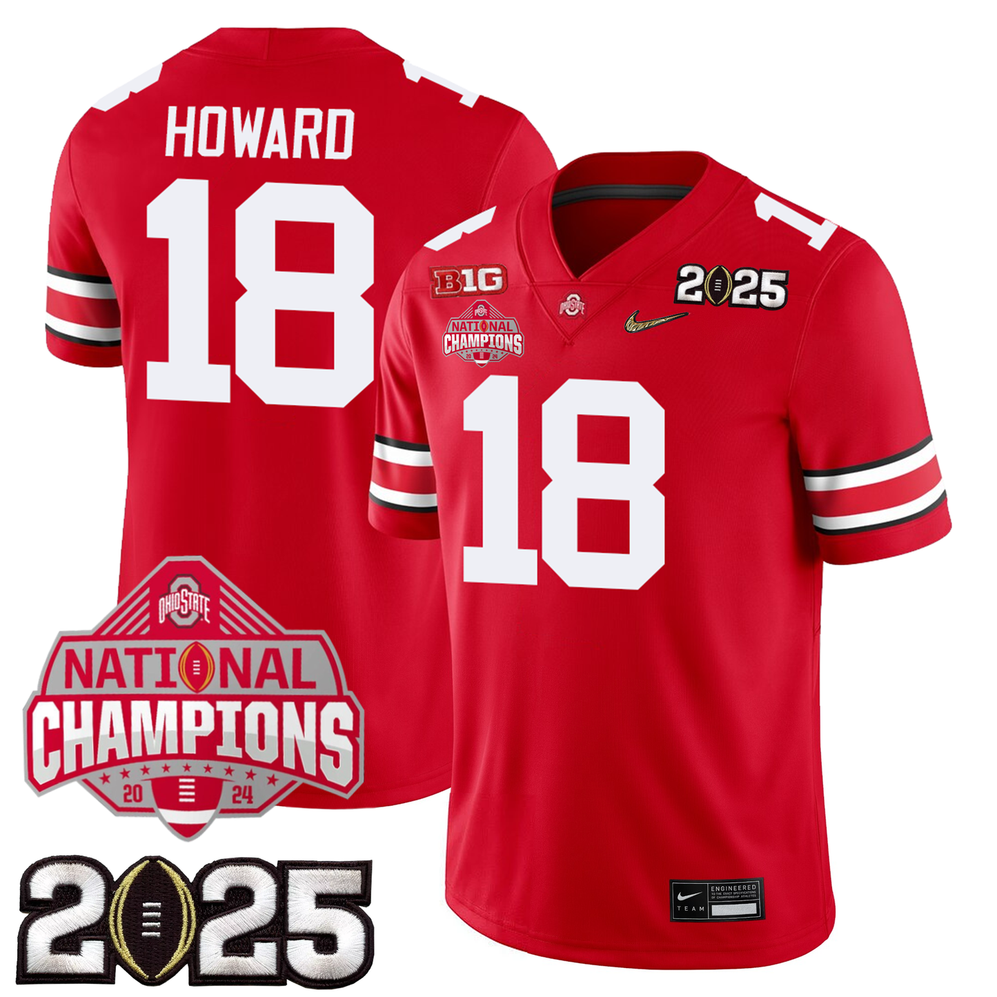 Men's O.State Buckeyes Jersey - CFP Final + 2024 National Champions Patch