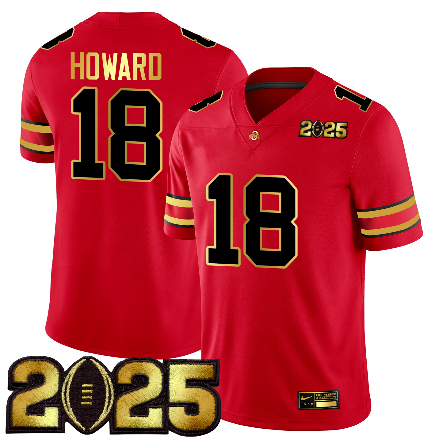 Men's O.State Buckeyes Gold Edition Jersey - CFP Final Patch
