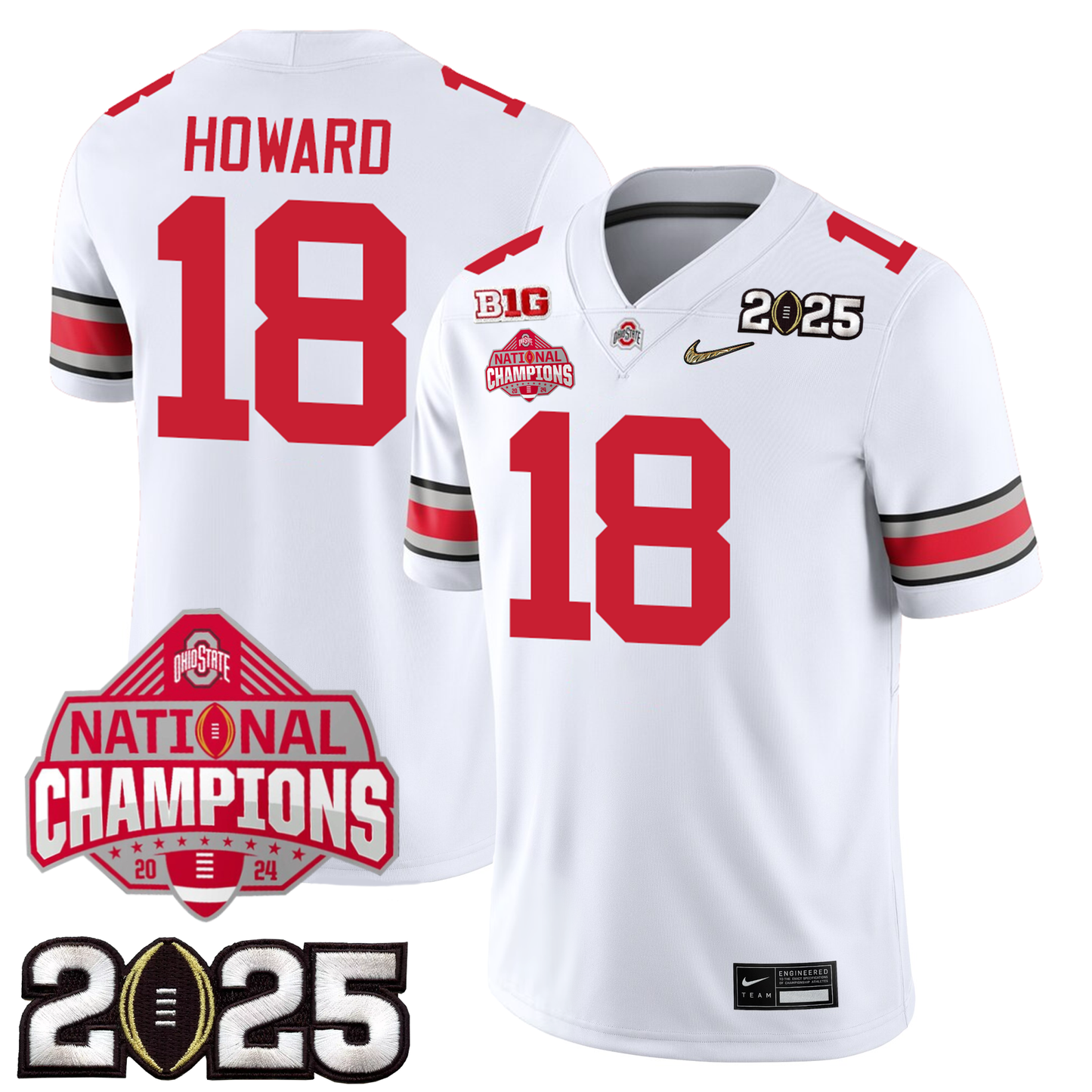 Men's O.State Buckeyes Jersey - CFP Final + 2024 National Champions Patch