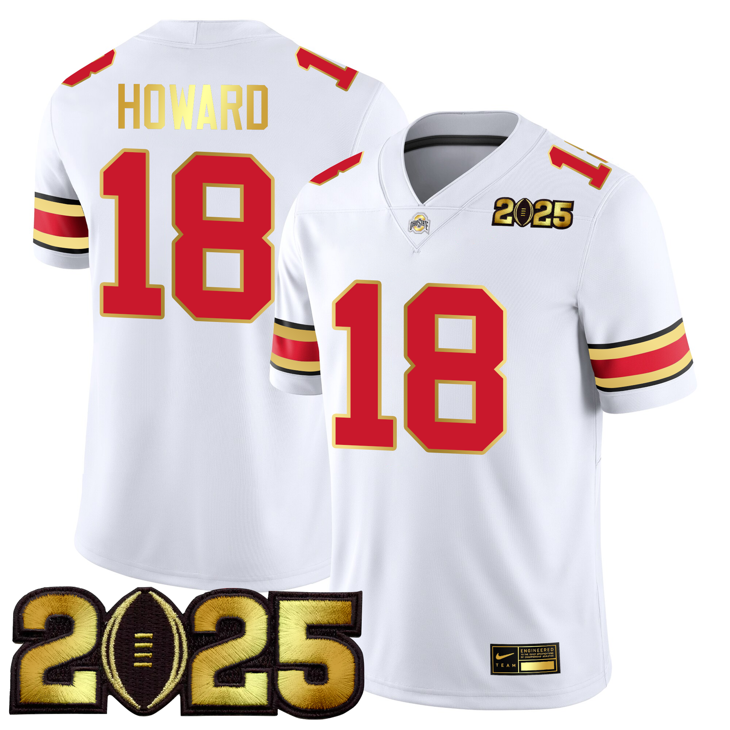 Men's O.State Buckeyes Gold Edition Jersey - CFP Final Patch