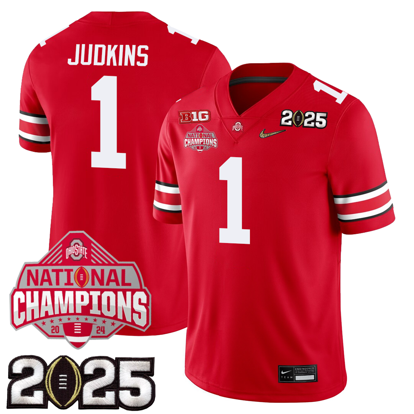 Men's O.State Buckeyes Jersey - CFP Final + 2024 National Champions Patch