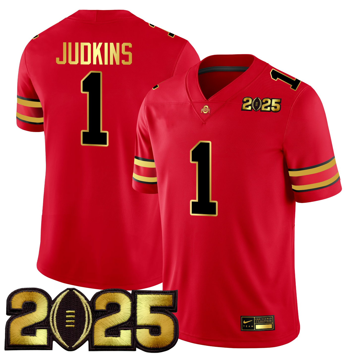 Men's O.State Buckeyes Gold Edition Jersey - CFP Final Patch