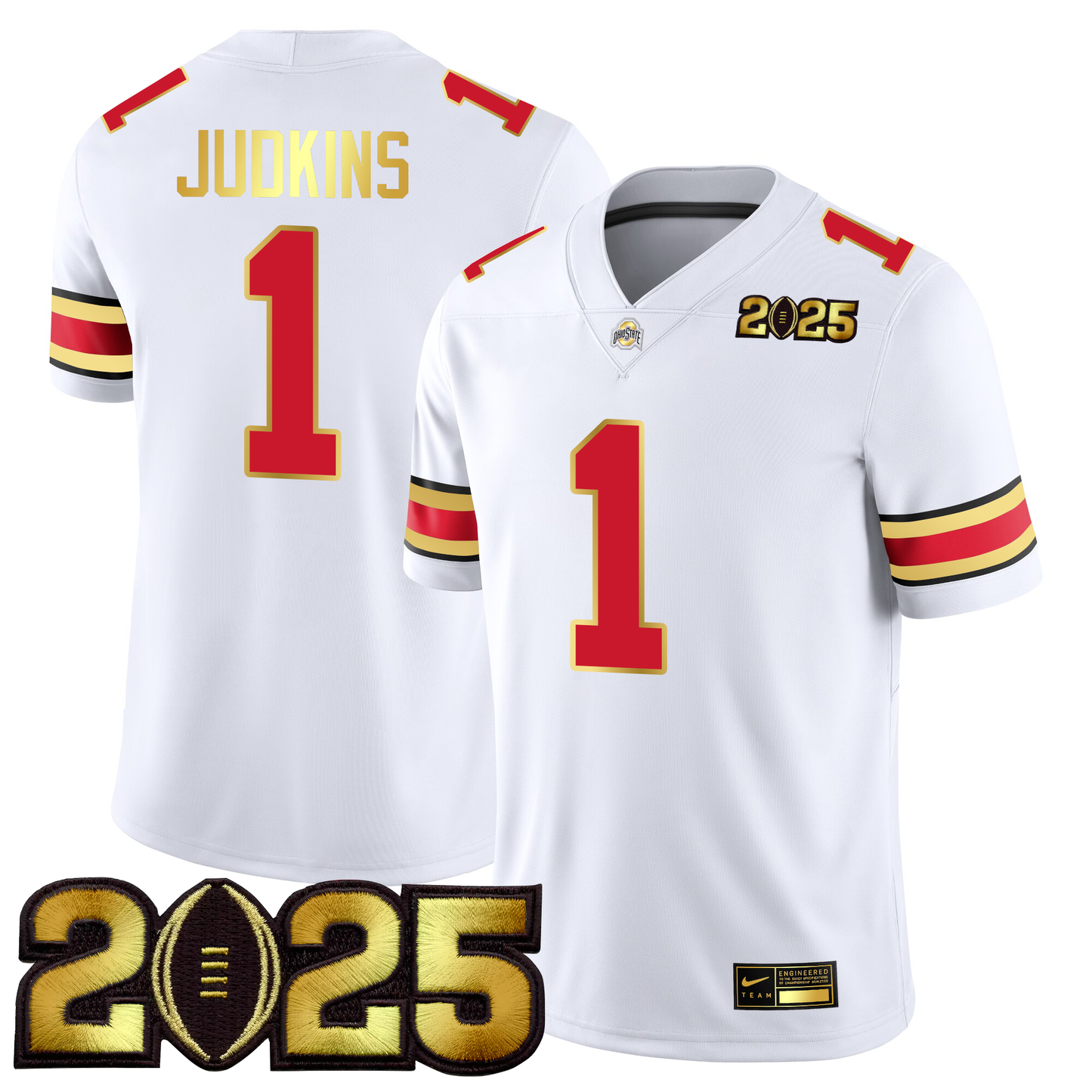 Men's O.State Buckeyes Gold Edition Jersey - CFP Final Patch