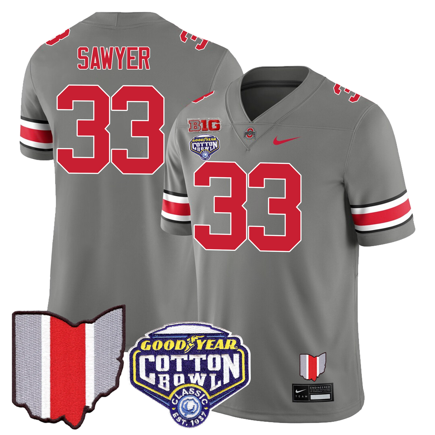 Men's OS Buckeyes Jersey - Cotton Bowl Patch