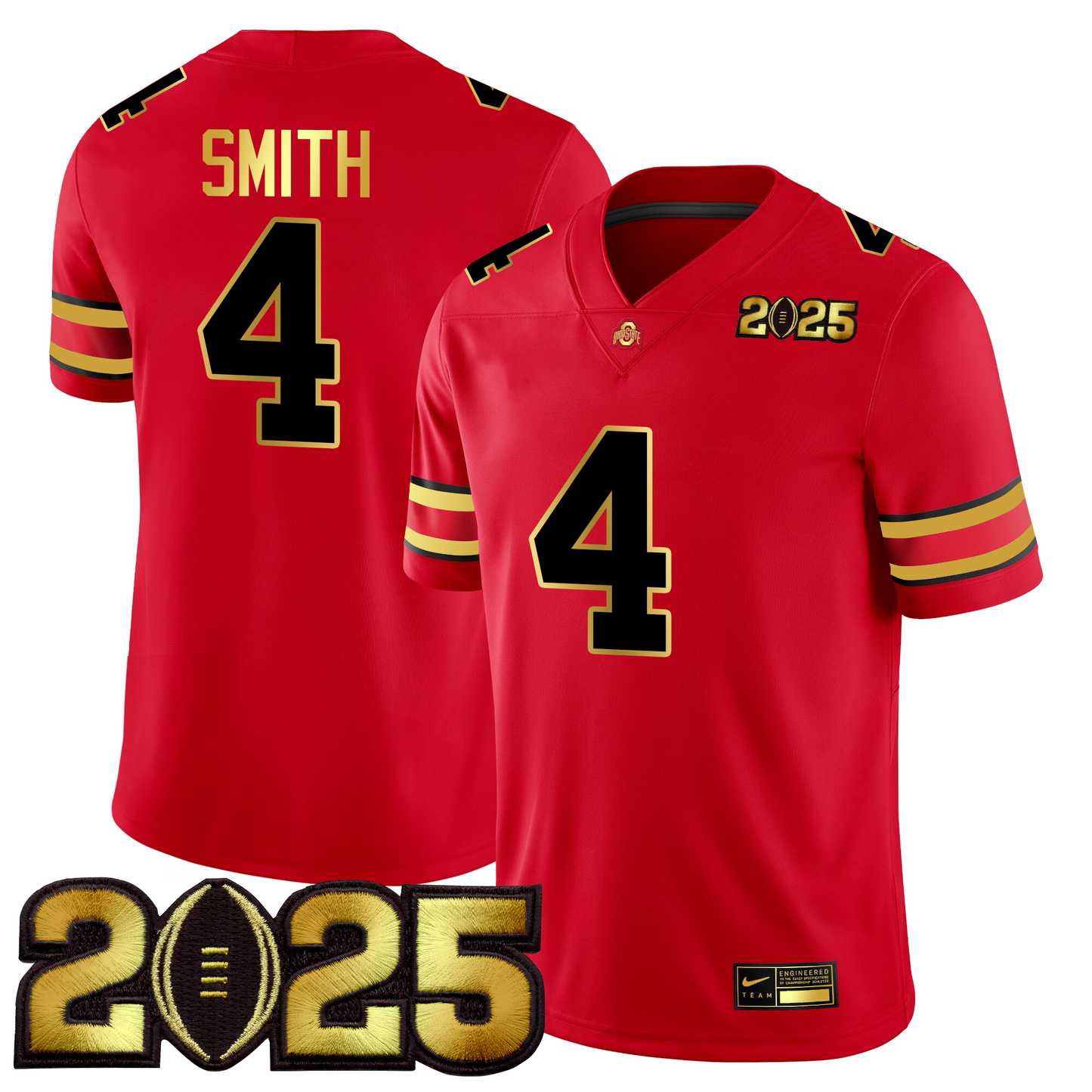 Men's O.State Buckeyes Gold Edition Jersey - CFP Final Patch