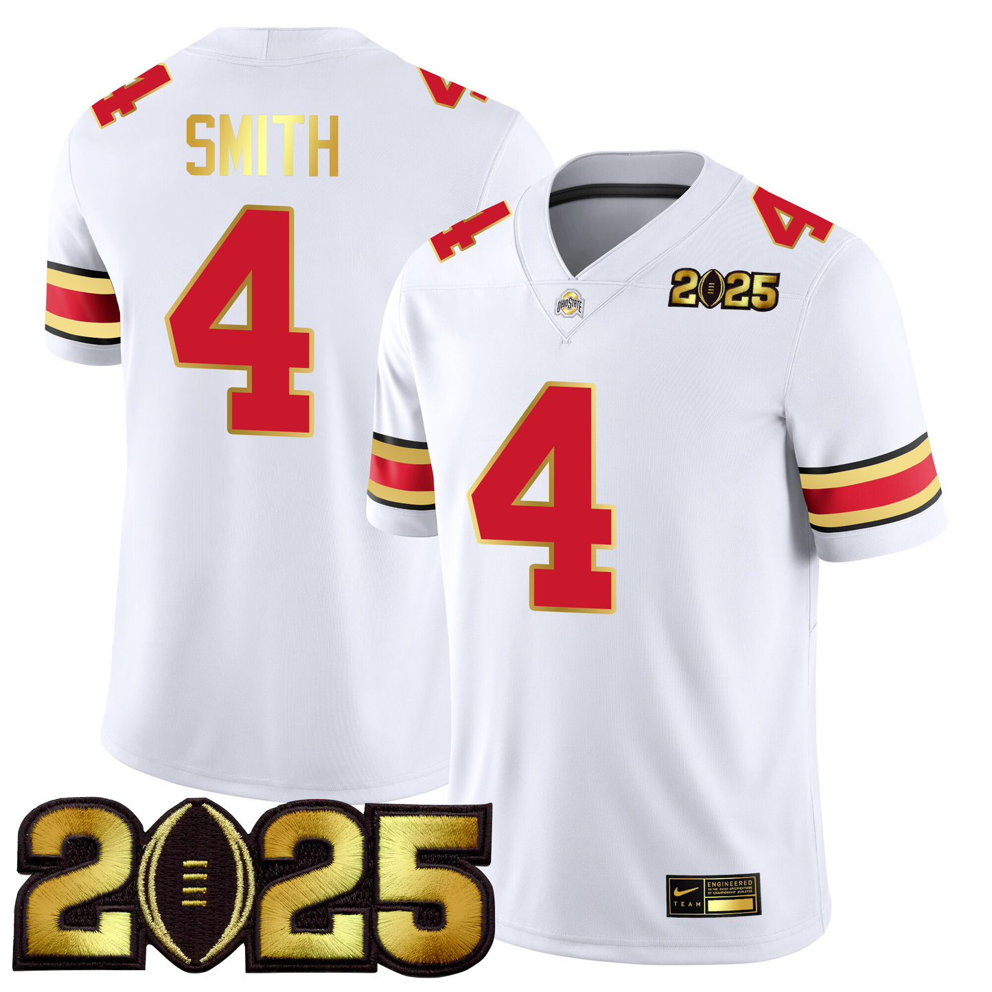 Men's O.State Buckeyes Gold Edition Jersey - CFP Final Patch