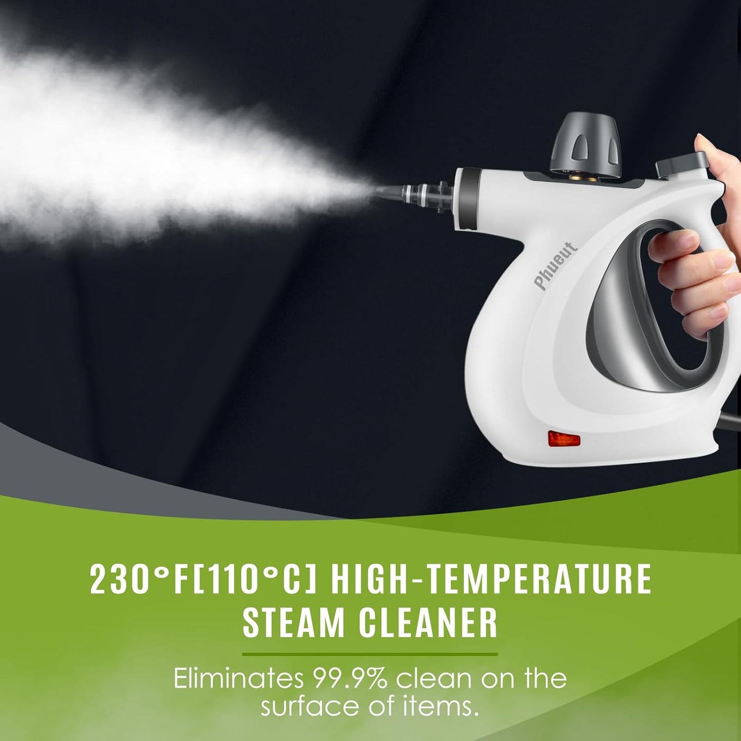 Pressurized Handheld Multi-Surface Natural Steam Cleaner with 12 pcs Accessories