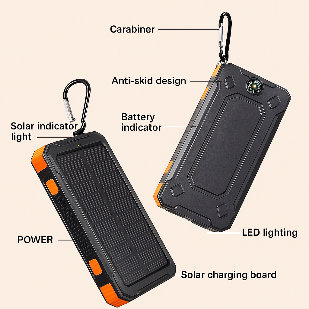 LAST DAY 70% OFF - 10000mAh Solar Charging Power Bank