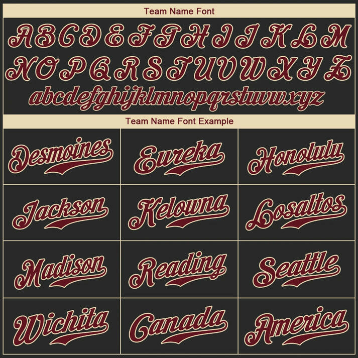 Black Crimson - City Cream Custom Baseball Stitched Jersey