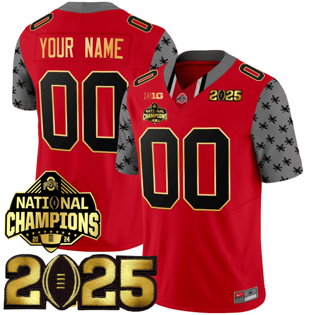 Men's O.State Buckeyes Special & Gold Edition Jersey - CFP Final + National Champions Patch