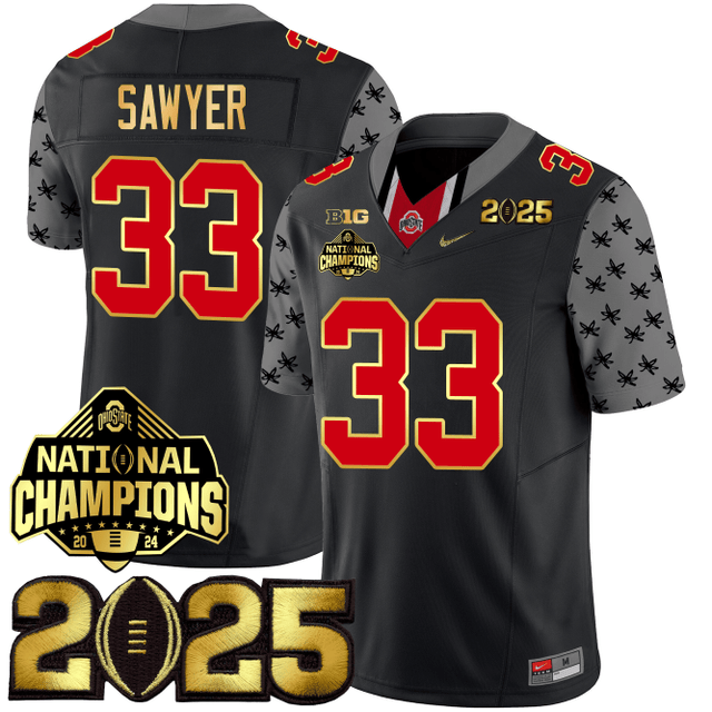 Men's O.State Buckeyes Special & Gold Edition Jersey - CFP Final + National Champions Patch