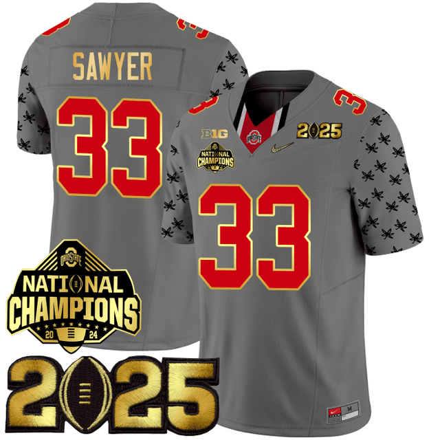 Men's O.State Buckeyes Special & Gold Edition Jersey - CFP Final + National Champions Patch