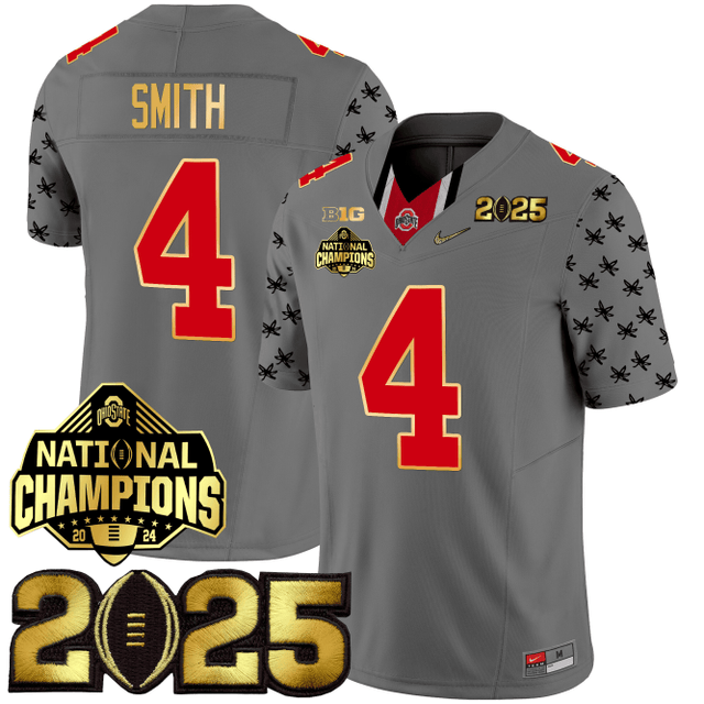Men's O.State Buckeyes Special & Gold Edition Jersey - CFP Final + National Champions Patch