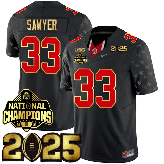 Men's O.State Buckeyes Special & Gold Edition Jersey - CFP Final + National Champions Patch