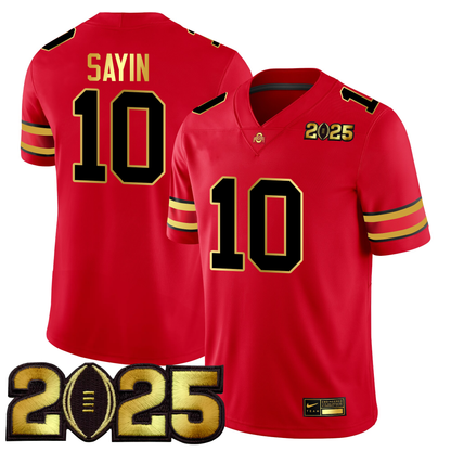 Men's O.State Buckeyes Gold Edition Jersey - CFP Final Patch