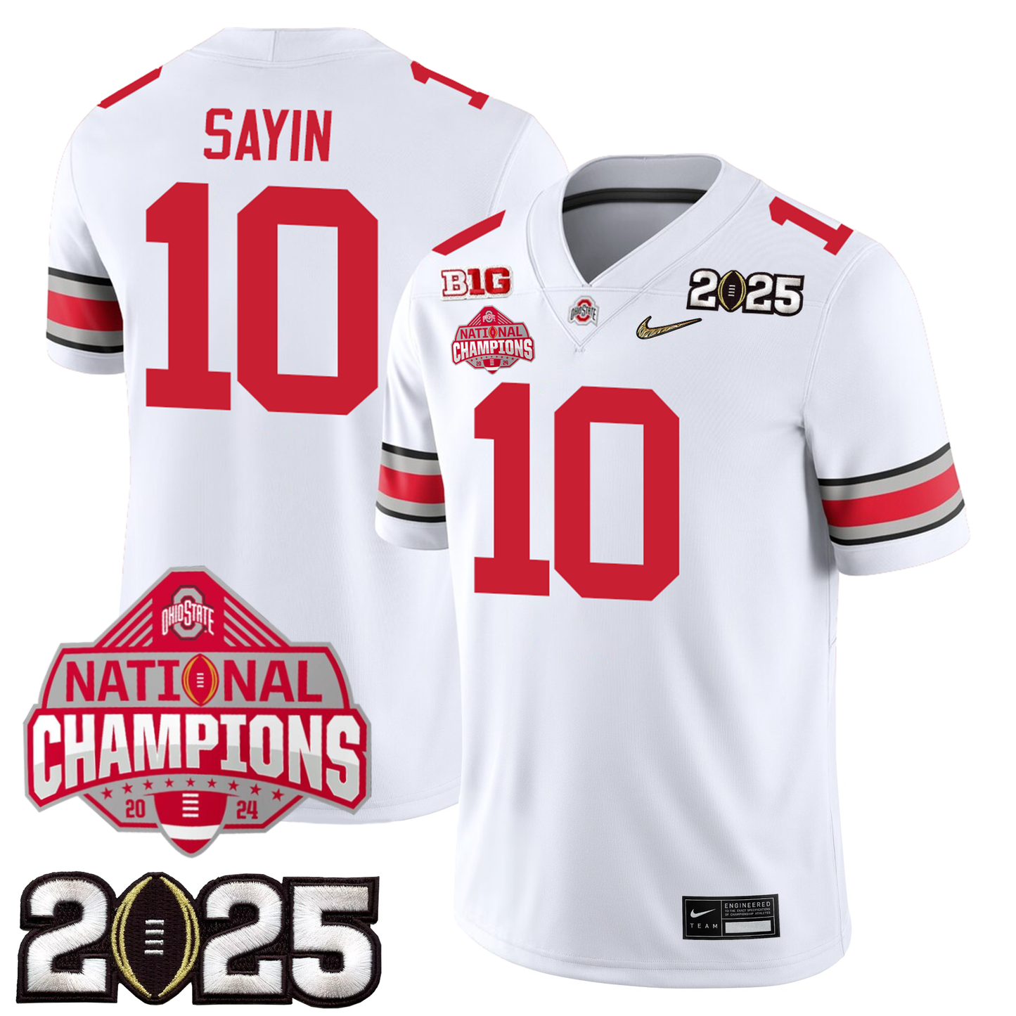 Men's O.State Buckeyes Jersey - CFP Final + 2024 National Champions Patch