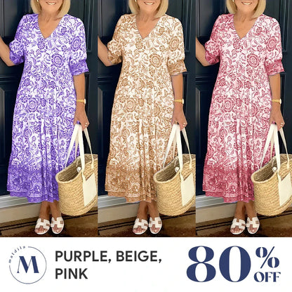 Madila - LAST DAY SALE 80% OFF - V-neck Bohemian Dress