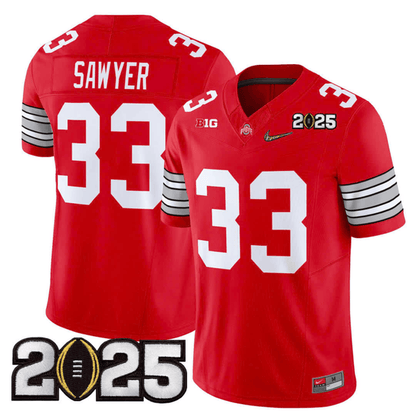 Men's O.State Buckeyes "Heritage Stripe" Jersey - 2025 CFP Final Patch