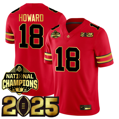 Men's O.State Buckeyes Gold Edition Jersey - CFP Final + National Champions Patch