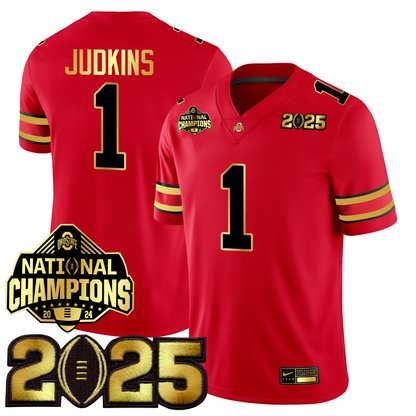 Men's O.State Buckeyes Gold Edition Jersey - CFP Final + National Champions Patch