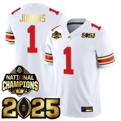 Men's O.State Buckeyes Gold Edition Jersey - CFP Final + National Champions Patch
