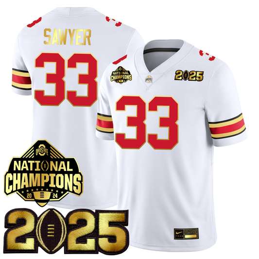 Men's O.State Buckeyes Gold Edition Jersey - CFP Final + National Champions Patch