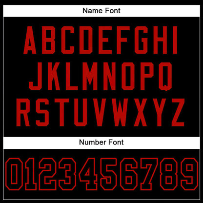 Black Black-Red Custom Football Stitched Jersey
