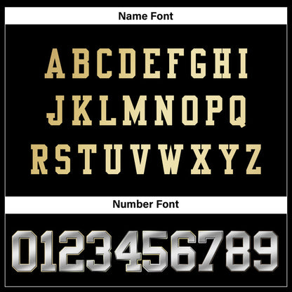 Black Silver-Gold Custom Football Stitched Jersey