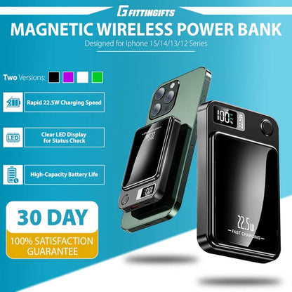 Magnetic Wireless Power Bank 22.5W – Fast Charging & LED Display - 10000mAh