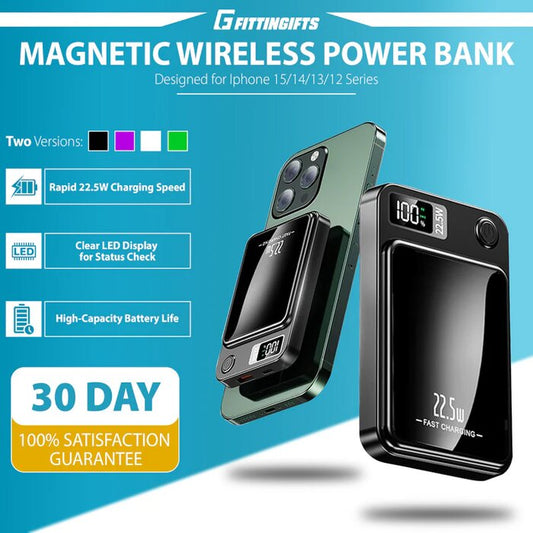 Magnetic Wireless Power Bank 22.5W – Fast Charging & LED Display - 10000mAh