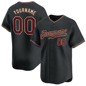 Black Crimson - City Cream Custom Baseball Stitched Jersey