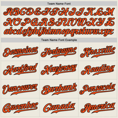 Cream Black Pinstripe Orange - Black Custom Baseball Stitched Jersey