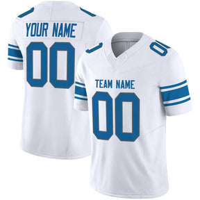 White Blue-Gray Custom Football Stitched Jersey