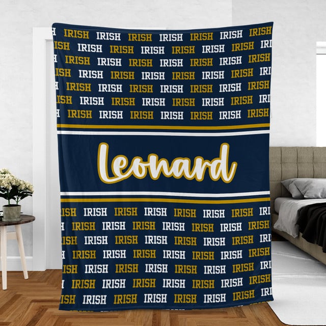 Personalized ND Football Sherpa Blanket