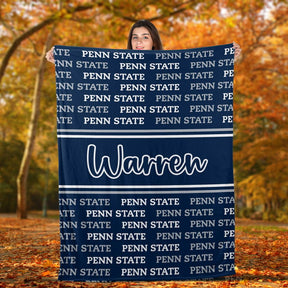 Personalized PS Football Sherpa Blanket