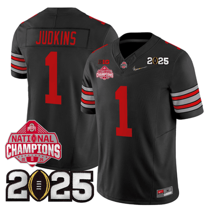 Men's O.State Buckeyes "Heritage Stripe" Jersey - 2025 CFP Final + 2024 National Champions Patch